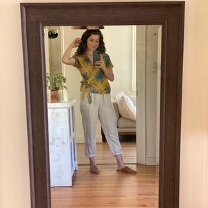 Madewell 100% Silk Ribbon Tie V-Neck